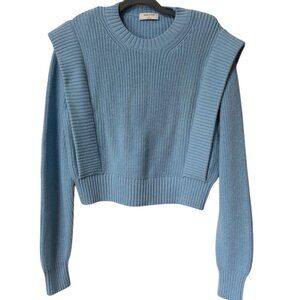 Aritzia Babaton 100% Merino Wool Light Baby Blue Grazia Oversized Sweater Size S